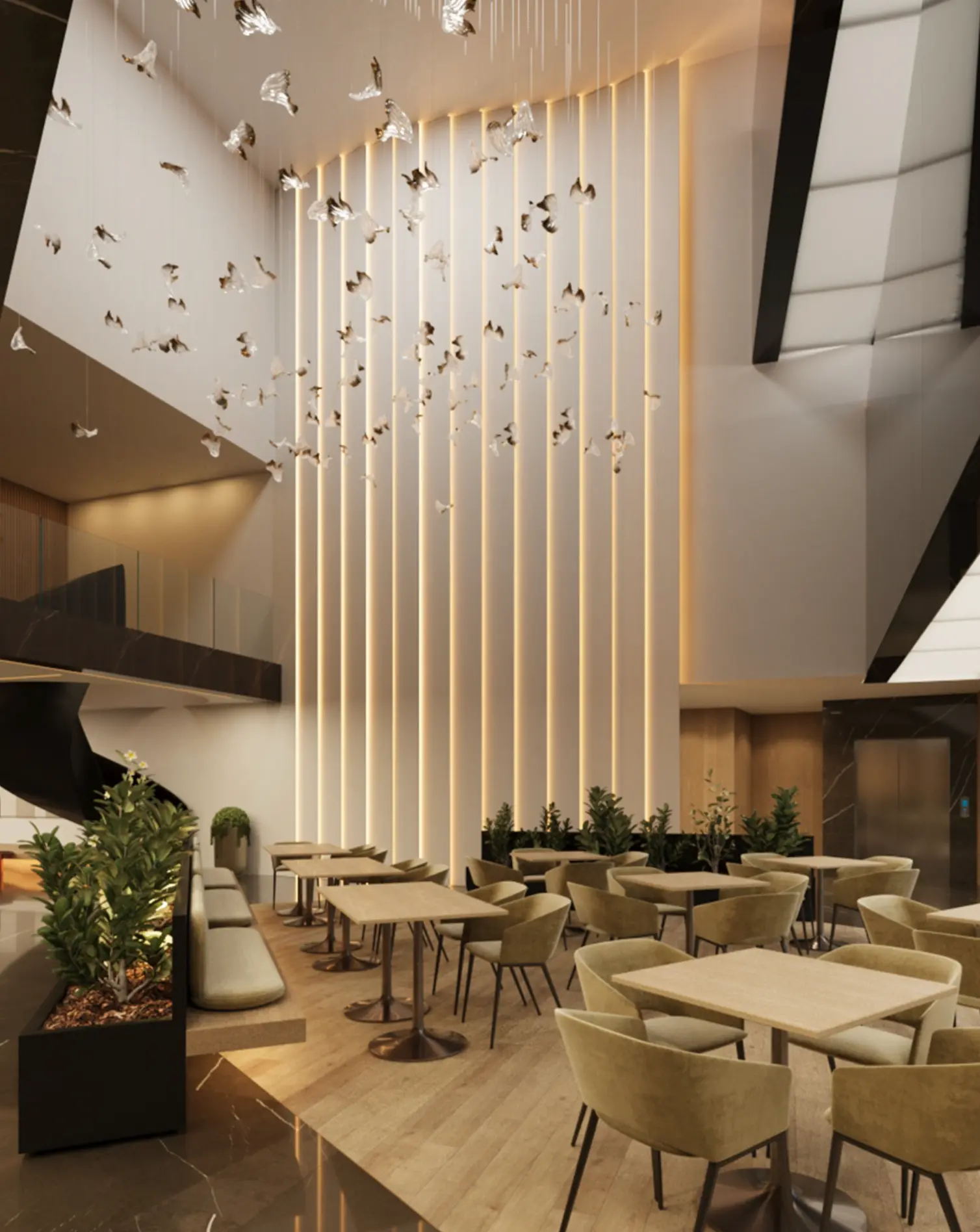 Serbellas Boutique Hotel lounge and dining atrium